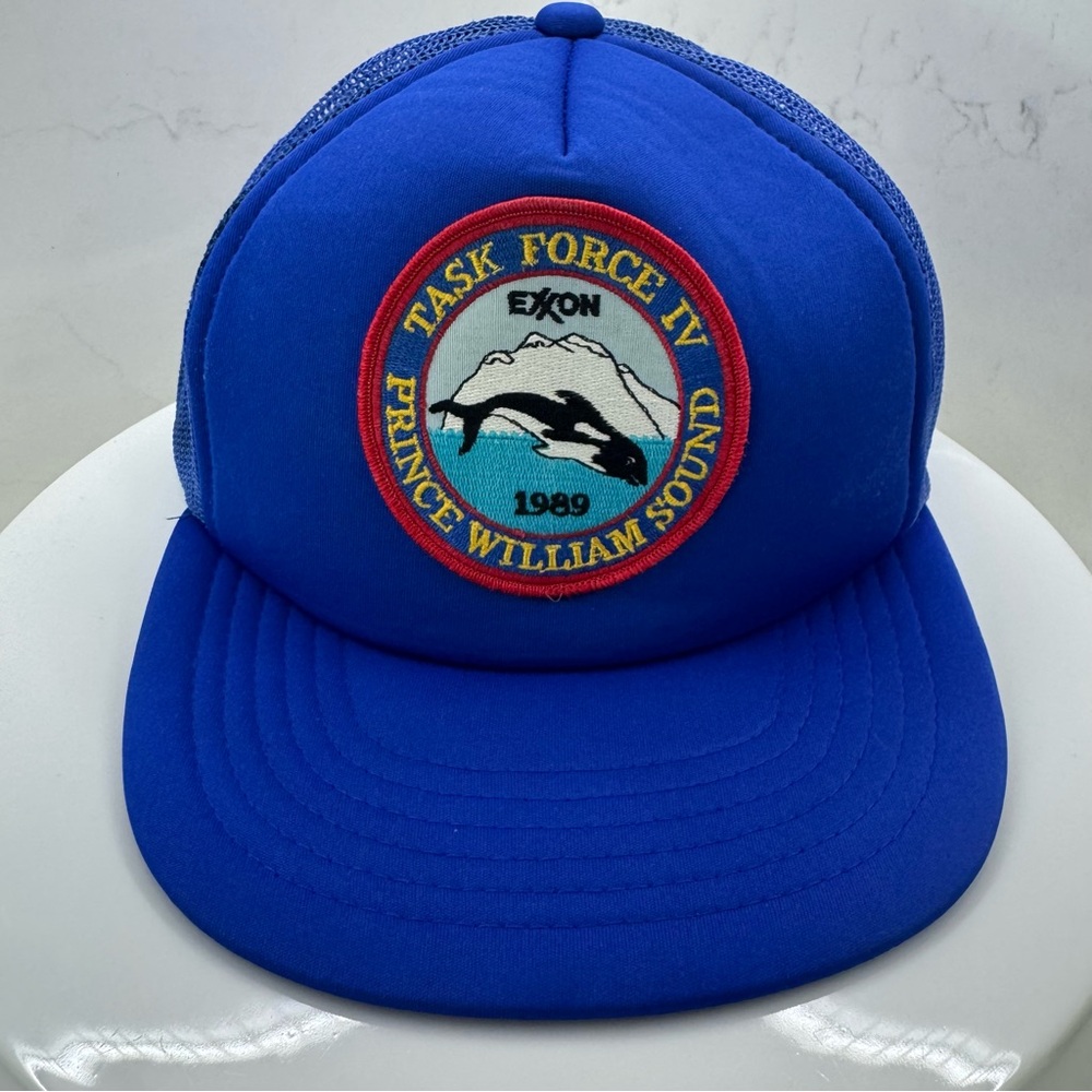 Vintage 1989 Exxon Task Force IV Prince William Sound Oil Spill Trucker Hat